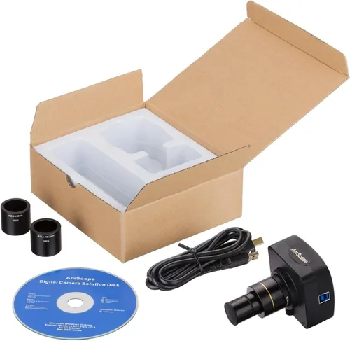 Vista 2 de AmScope MU1003 10MP USB3.0 cámara digital en tiempo real del microscopio de vídeo en vivo 10 MP, blanco