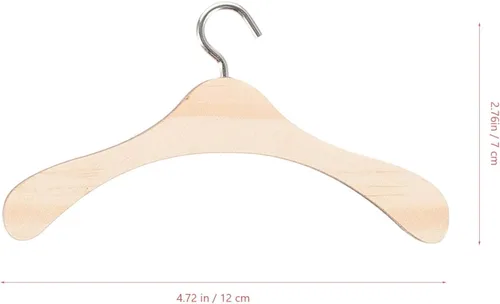 Vista 6 de Toddmomy 20 perchas de madera para muñecas, mini perchas para muñecas para accesorios en miniatura (4.7 in)