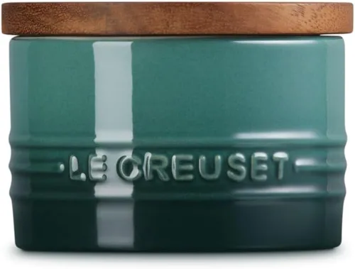 Vista 2 de Le Creuset - Recipiente de cerámica para salar y almacenamiento, 7 onzas, Artichaut
