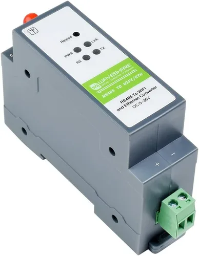 Waveshare RS485 a WiFi/Ethernet Serial Server, Modbus MQTT Gateway, Montaje en carril, Tamaño compacto, Puerta de enlace industrial, Placa base,