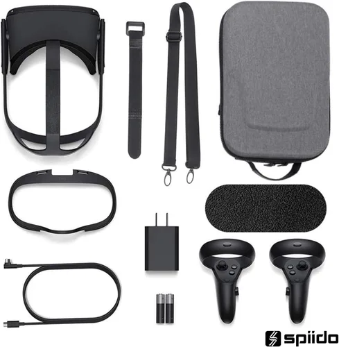 Vista 9 de Spiido - Funda rígida de viaje para Oculus Quest VR Gaming Headset and Controllers Accessories resistente al agua a prueba de golpes Gris
