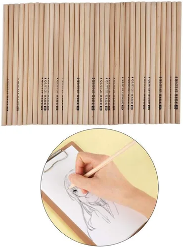 Vista 4 de 50pcs lápiz de escritura de grafito de madera ambiental 2b (triángulo 2B)