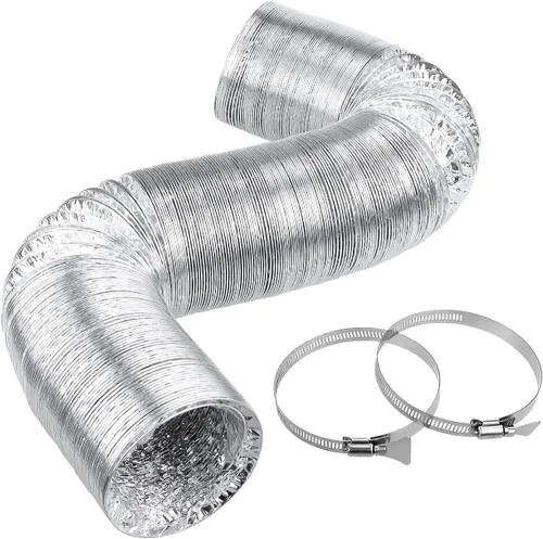 Vista 11 de Cenipar Manguera de ventilación para secadora, manguera de ventilación de conductos de 4 pulgadas, lámina de aluminio flexible sin aislamiento