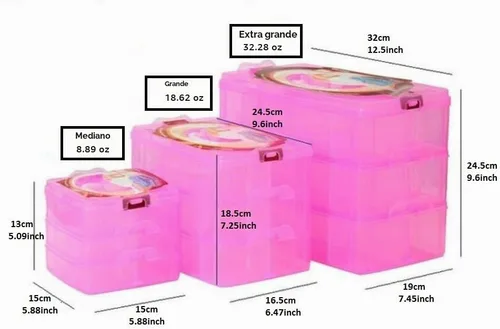 Vista 2 de Kamay's Caja de almacenamiento de plástico apilable de 3 niveles con ranura ajustable y transparente para manualidades, bandeja organizadora de 3