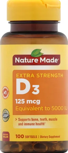 Vista 6 de Nature Made Vitamina D3 5000 UI (125 mcg), 240 cápsulas blandas de vitamina