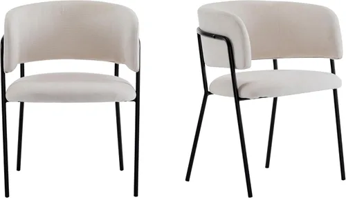 Vista 5 de Christopher Knight Home Juego de 2 sillas de comedor Nest, silla de cocina tapizada, silla de comedor con respaldo curvo, silla de comedor con marco