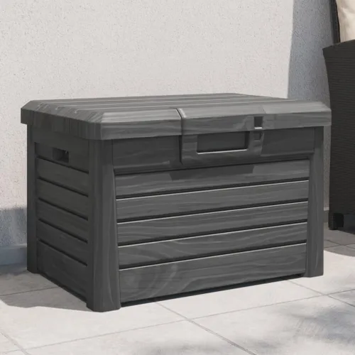 Vista 2 de Large Outdoor Cushion Box Anthracite Polypropylene Medium Storage with Lock for Garden Patio Deck