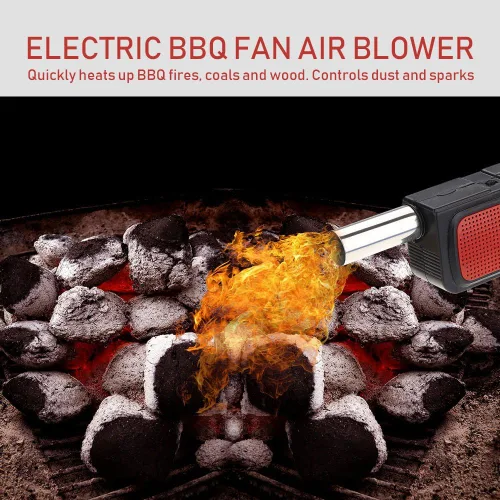 Vista 2 de Zerodis Portátil de mano eléctrica barbacoa ventilador de cocina soplador de aire herramienta de fuelle de fuego para acampar al aire libre cocinero