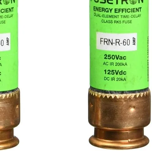 Vista 3 de Bussmann BPFRN-R-60 Fusible de 60 amperios Fusetron de doble elemento de retardo de corriente de limitación de corriente RK5, 250V Carded UL