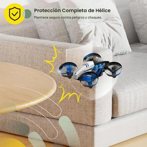 Vista 7 de Holy Stone HS210T Drones para niños, 2 en 1 MINI Drone de interior con modo Land & Fly, cuatro deformaciones de postura, cuadricóptero RC con giro