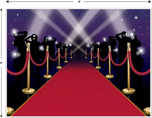 Vista 2 de Red Carpet Insta-Mural - Accesorio de fiesta (1 unidad) (1/paquete)