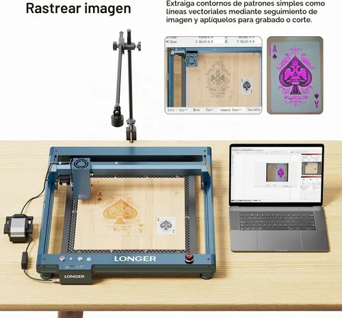 Vista 4 de Longer Nuevo Kit de Cámara LightBurn para Grabadoras Láser – Cámara de Precisión de 5 MP HD con Posicionamiento Automático, Soporta Grabación