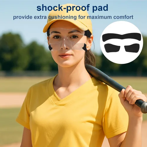 Vista 5 de Protector de nariz para nariz rota, máscaras faciales deportivas con acolchado de espuma, protector facial transparente ajustable, protección