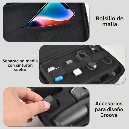 Vista 4 de Carcasa rígida de goma EVA para DJI Osmo Mobile 8/7P/7, color Negro