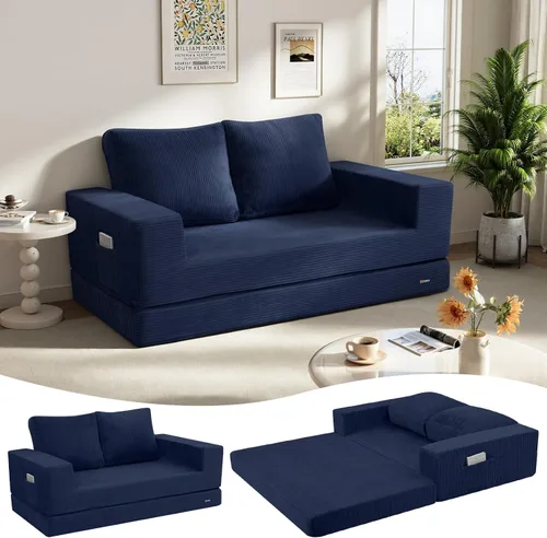 Vista 14 de COMAX Sofá cama futón, sofá cama convertible, sofás plegables sin hueso