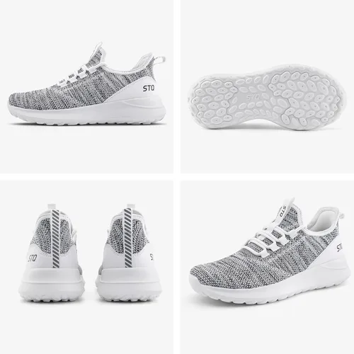 Vista 9 de STQ - Zapatillas deportivas sin cordones para mujer, ortopédicas, transpirables, para tenis, caminar, gimnasio, entrenamiento cruzado
