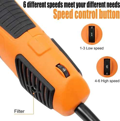 Vista 6 de BEETRO Tijeras eléctricas profesionales de ovejas de 550 W, cortadoras de aseo de animales para ovejas, cabras alpacas y más, 6 velocidades, corte