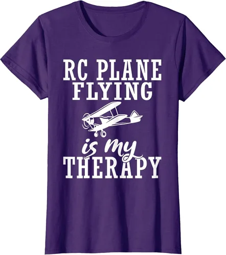 Vista 40 de RC Plane Flying is My Therapy RC Plane T-Shirt Asphalt Grey