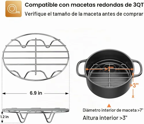 Vista 2 de GSlife - Estante de vapor de 7 pulgadas para olla instantánea