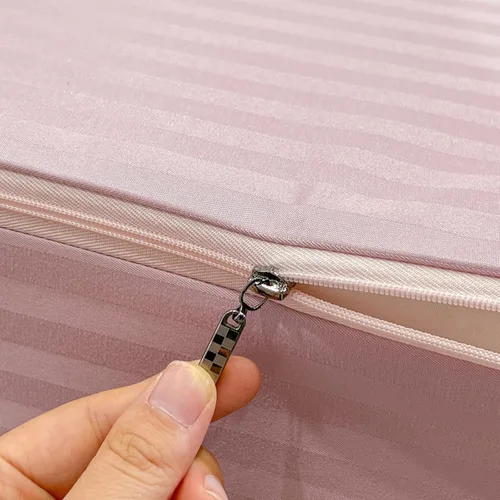 Vista 4 de Protector de colchón con cremallera de 6 lados con 2 fundas de almohada Rosa