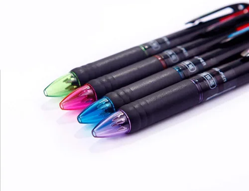 Vista 5 de Paquete de 12 bolígrafos retráctiles multicolor de 0.028 in, tinta de 4 colores (negro, azul, rojo, verde) en un bolígrafo para una escritura suave