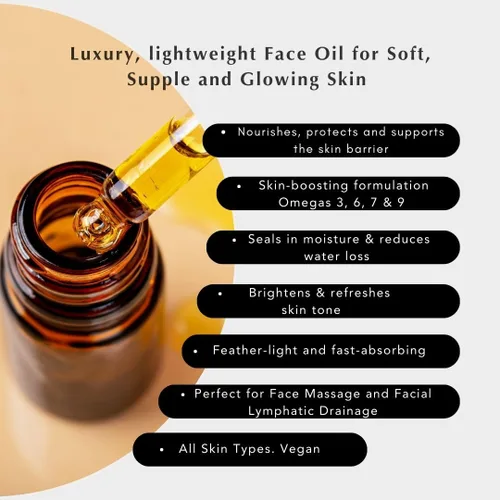 Vista 2 de Ané Glow in a Bottle Aceite facial vegano antienvejecimiento para todo tipo de piel, aceites vegetales 100% naturales, incluyendo argán, semilla