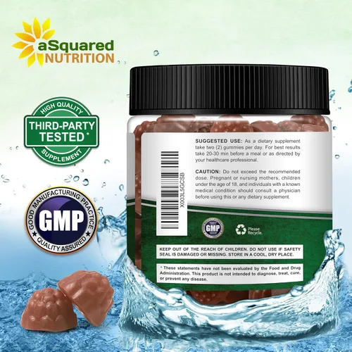 Vista 8 de aSquared Nutrition Gomitas de bergamota cítrica – Suplemento de extracto de bergamota cítrica de 500 mg por porción – Alternativa de goma pura a