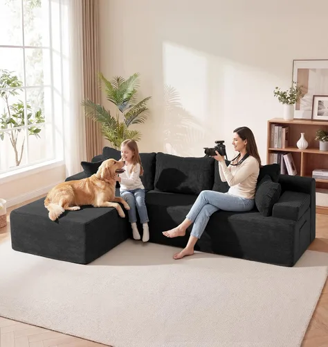 Vista 4 de Fond&Found - Sofá modular modular no requiere montaje, sofá modular de gran tamaño para sala de estar y oficina