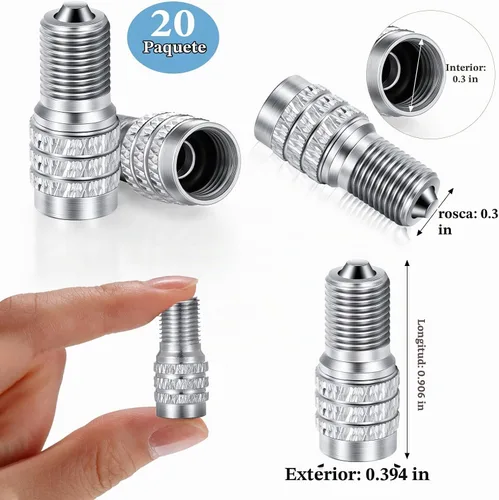 Vista 2 de Paquete de 20 tapas de vástago de válvula de neumático con doble sello, de Talew, para inflar válvulas de neumáticos con flujo de aire