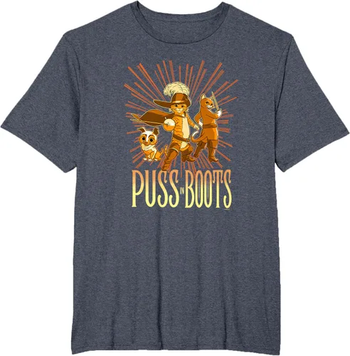 Vista 92 de DreamWorks Puss in Boots: The Last Wish Cat Trio Poster - Camiseta pequeña Negro