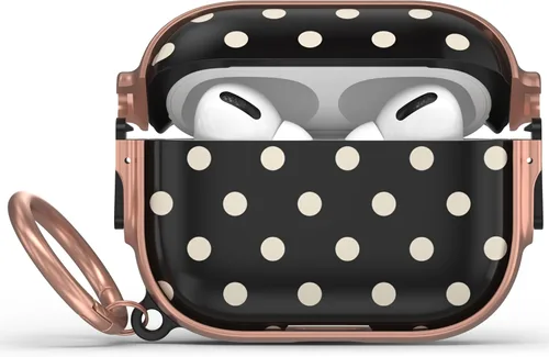 Vista 97 de Funda para AirPods Pro 2/1 con bloqueo de seguridad, compatible con Magsafe Negro + Blanco