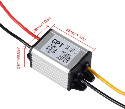 Vista 3 de Paquete de 2 convertidores de 12 V a 5 V, módulo de fuente de alimentación de tablero regulador de voltaje CC, CC 6.3-22V 12 voltios a 5 voltios 3A