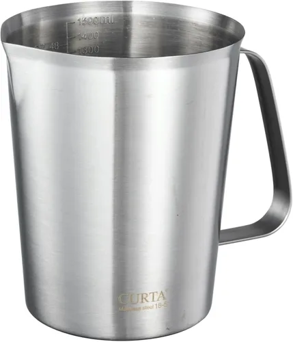 Vista 15 de CURTA Taza medidora de acero inoxidable 18/8 con asa y boquilla de vertido, taza de preparación de alimentos de cocina resistente para cocinar Mango