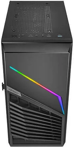 Vista 5 de Antec Dark Phantom Series DP31 Mini-Tower M-ATX - Estuche para juegos, tomas de aire en forma de garra, tira ARGB, panel lateral magnético de vidrio