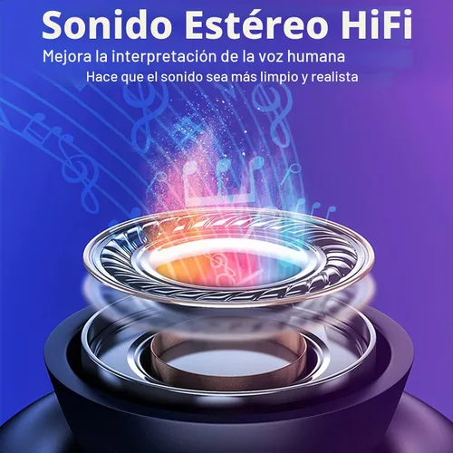 Vista 3 de ELOVEN Auriculares inalámbricos Deep Bass Stereo Sound Auriculares Negro