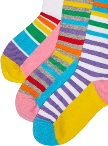 Vista 3 de Jefferies Socks Paquete de 3 pares de calcetines de arcoíris para niña, Arco iris