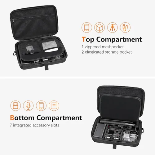 Vista 4 de AMAZEAR Funda de transporte para DJI Osmo Action 5 Pro, accesorios DJI Action5 Pro, protector compacto y rígido, bolsa de transporte portátil