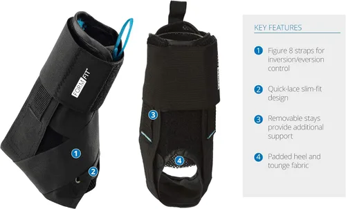 Vista 2 de Ossur FormFit - Tobillera con correas Speedlace y figura 8, cierre de un solo tirador y soportes semirrígidos extraíbles, inmovilización de tobillo