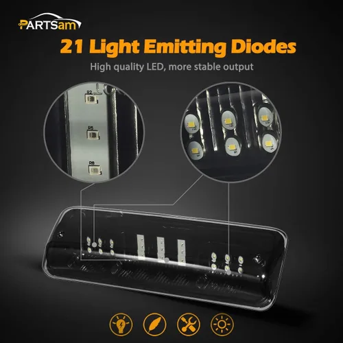 Vista 3 de Partsam Luz de freno de montaje alto 3ª tercera luz de freno de repuesto para Ford F150 F-150 2004 2005 2006 2007 2008 LED ahumada trasera cabina