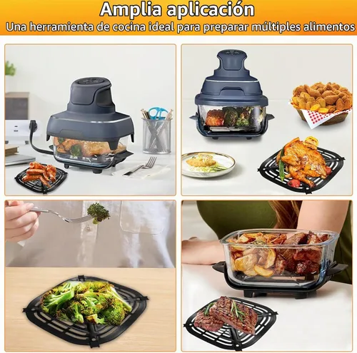 Vista 5 de Piezas de repuesto para freidora de aire Ninja Crispi FN101GY, accesorios para freidora de aire, placa de parrilla con parachoques de goma