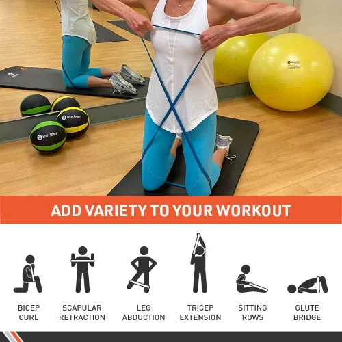 Vista 2 de Body Sport Super Loop Band de 41 pulgadas, látex, tabla de ejercicios incluida, bandas para entrenar - Banda de ejercicio