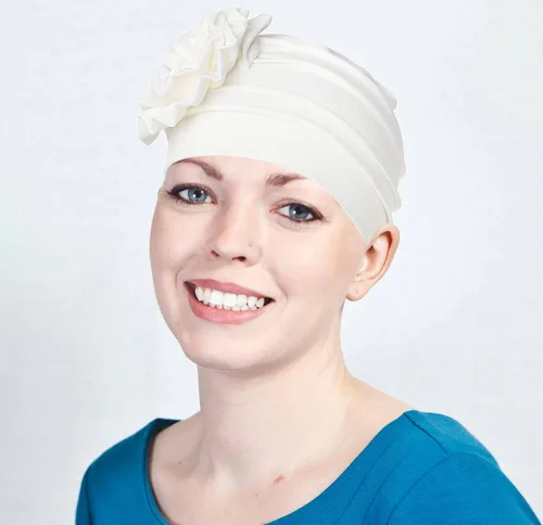 Vista 6 de Bohend Diadema con diseño de flores para mujer, gorro elástico preatado, bufanda preatada, gorro para la cabeza