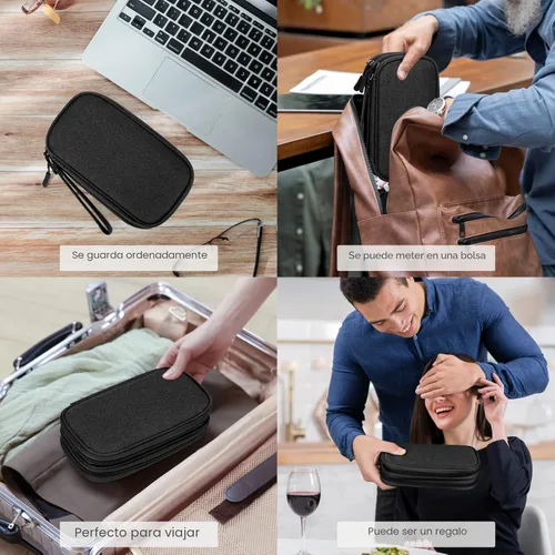 Vista 7 de FYY Organizador electrónico, organizador de cables de viaje, bolsa organizadora de cables electrónicos, funda de transporte, portátil, impermeable