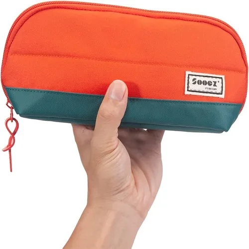 Vista 7 de Sooez - Estuche para lápices y bolígrafos de apertura ancha, estuche ligero y espacioso con cremallera, bolsa de papelería con bonito diseño