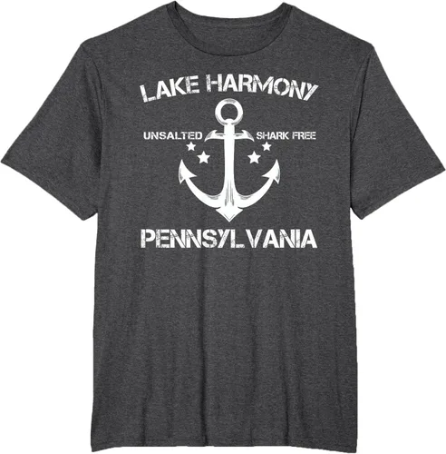 Vista 22 de Playera divertida de Lago Harmony Pennsylvania para acampada o pesca Negro