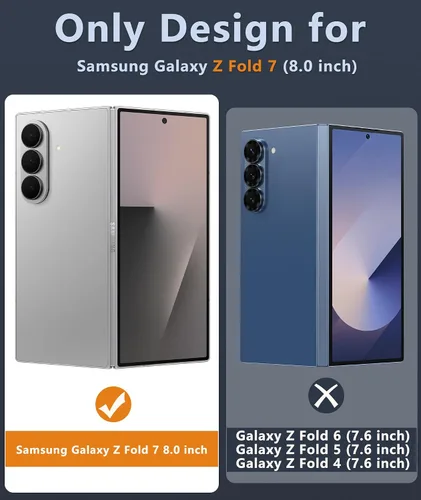 Vista 2 de FNTCASE Funda magnética para Samsung Galaxy Z Fold 7 con protección de bisagra Protector de pantalla, anti amarillento, cubierta de célula