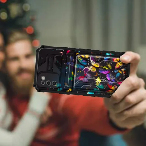 Vista 7 de Funda para teléfono Samsung Galaxy A03S Galaxy A03S Funda tipo cartera con tarjetero y soporte de doble capa de PC duro TPU suave cubierta