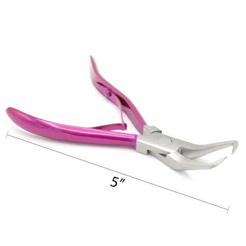 Vista 3 de G4 Vision Alicates para extensión de cabello, juego de herramientas para abridor de cuentas de microanillo, juego de alicates (rosa impactante)