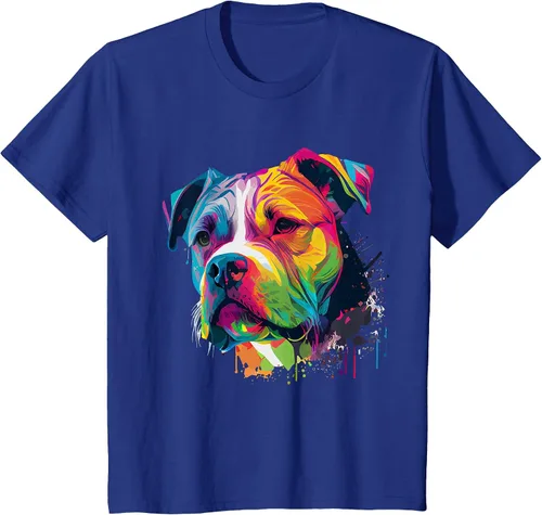 Vista 94 de Colorful American Bulldog American Bully Men Women T-Shirt Asphalt Grey