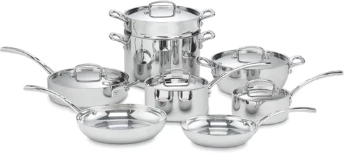 Vista 7 de Cuisinart Horno Holandés Clásico Francés de Acero Inoxidable Tri-Ply de 4.5 Cuartos con Tapa